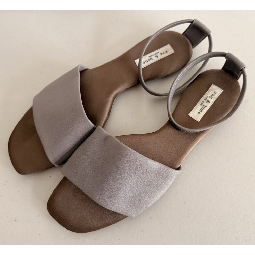 Rag & Bone Ellory Slip On Ankle Strap Sandals Size EU 38 US 8 Taupe Leather